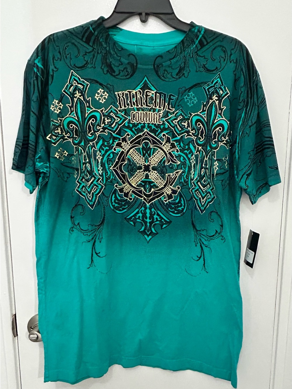 Affliction Xtreme Couture Teal Graphic Short-Sleeve Tee